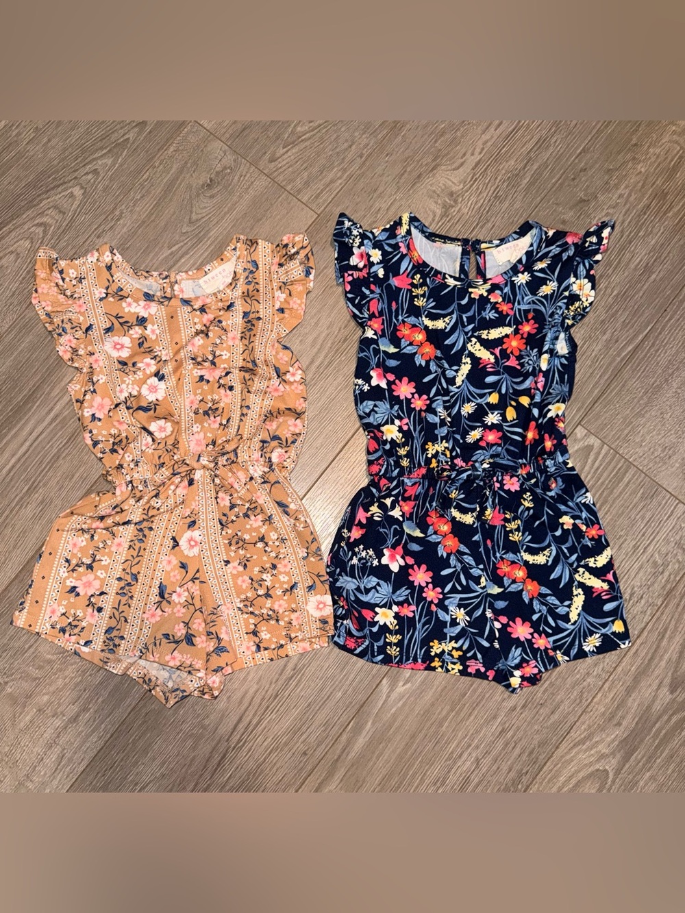 Set of 2 Floral Girls' 18M Rompers